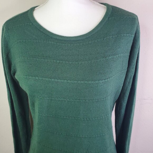 Karen Scott Womens Green Textured Stripe Sweater XS - Picture 5 of 10